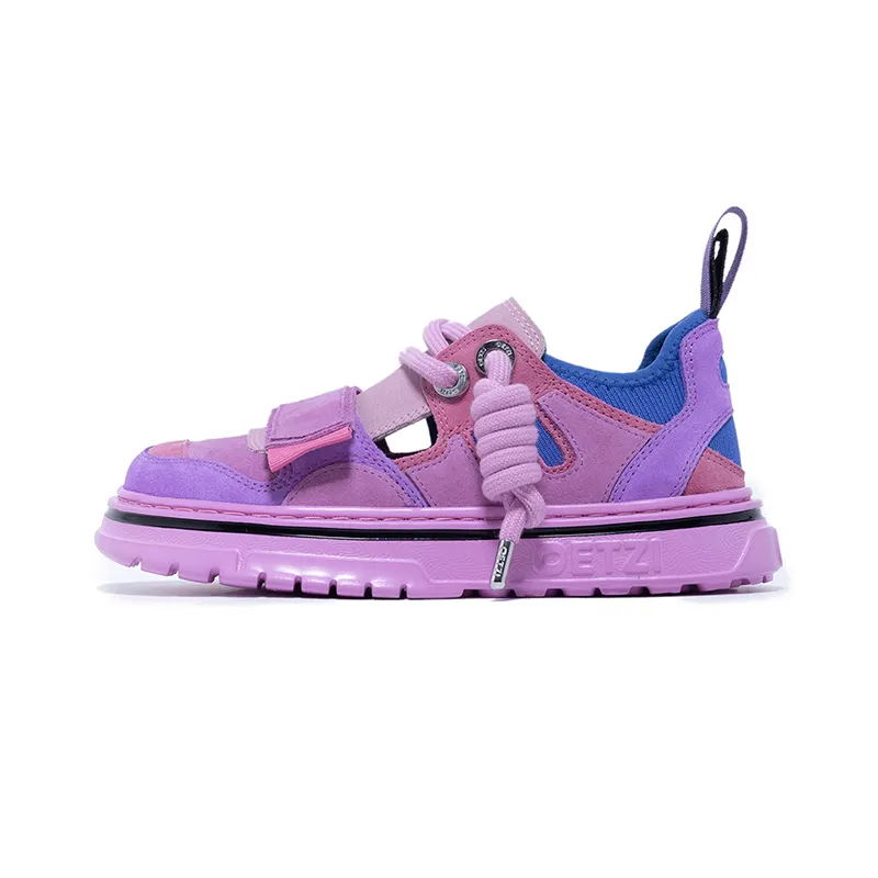 OETZI Cow Split Leather Stylish Skateboarding Shoes Women's Purple