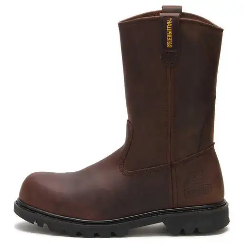 CAT Leather Ankle Boots Men's Brown