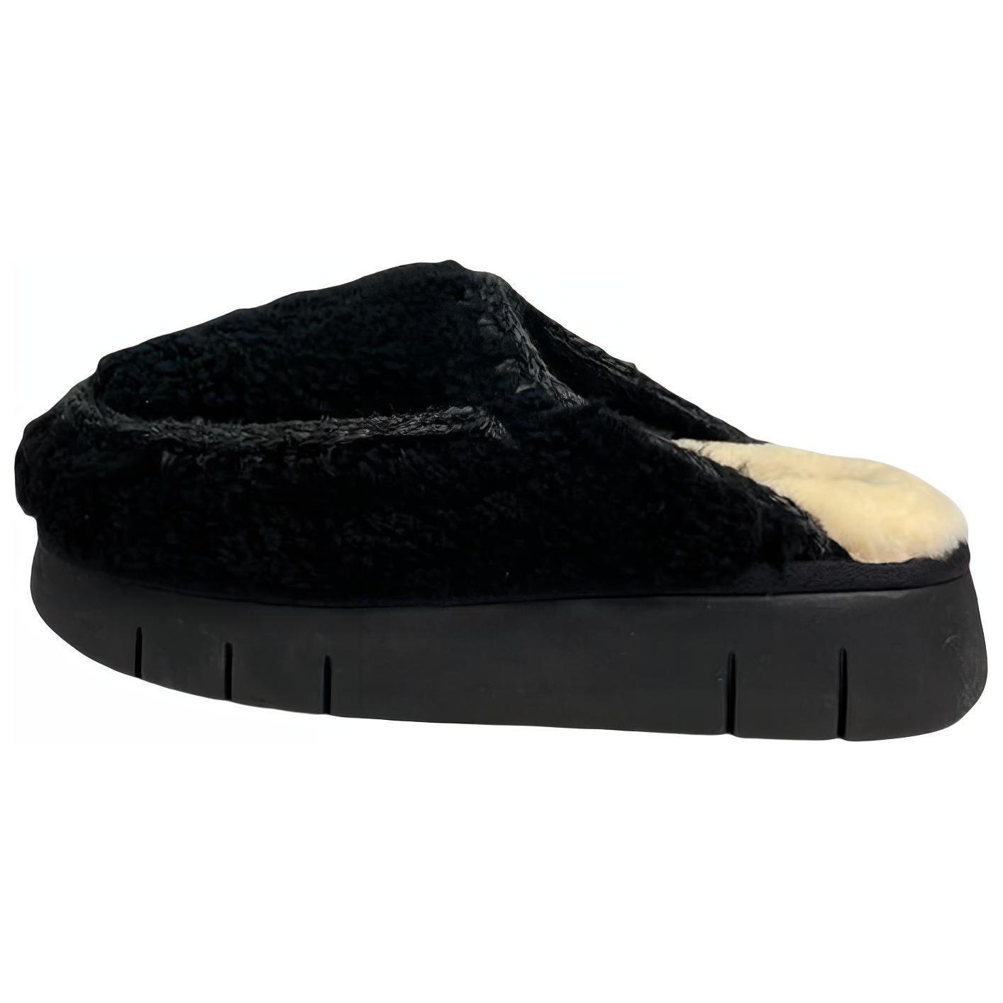 MOU Rubber Sole Closed Toe Slippers Women's Black
