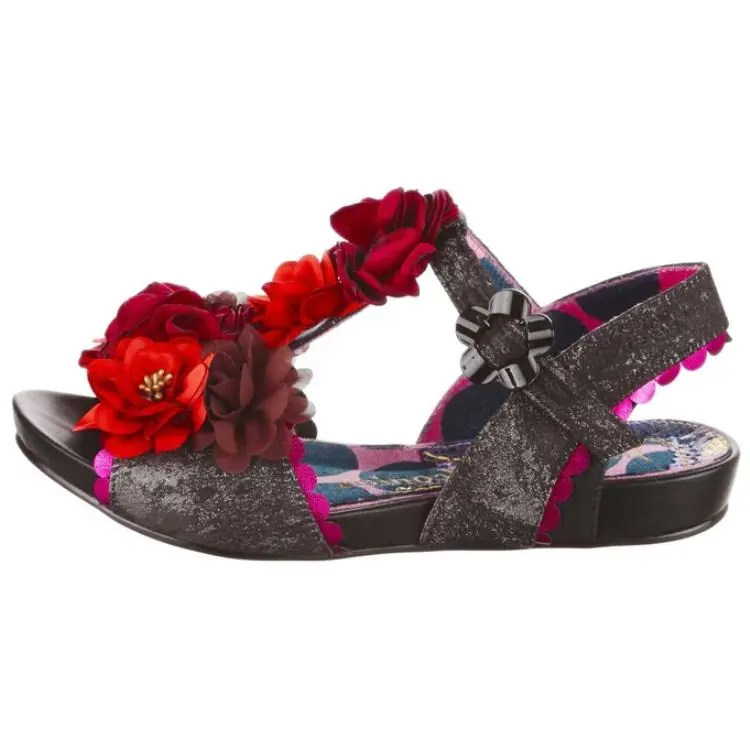 IRREGULAR CHOICE One Strap Sandals Women's Black Red
