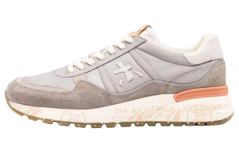 PREMIATA Leather Low top Casual Shoes Men's Beige Gray