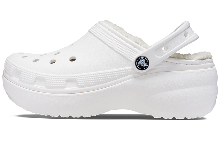 Женские сабо Crocs Classic Platform Lined Clog EVA (белые)