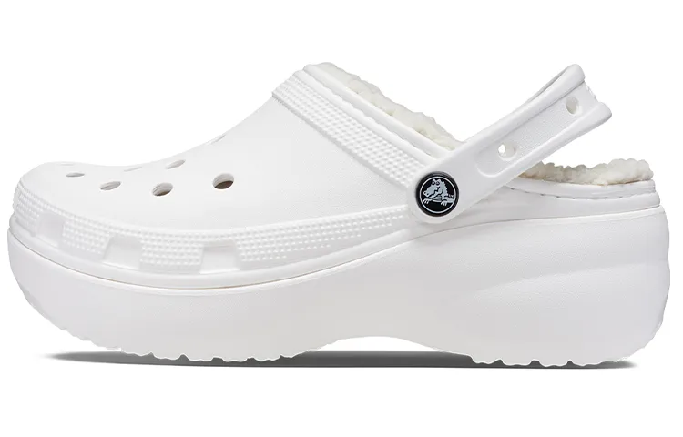 Crocs Classic Platform Lined Clogs 'White' Women's