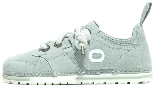 OETZI Cow Suede Low top Skateboard Shoes Unisex Gray Blue