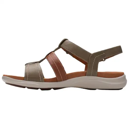 Clarks Leather Beach Sandals Women's Olive
