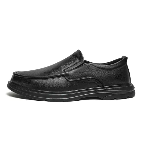 Mulinsen Top Grain Cow Leather Men's Casual Shoes Black