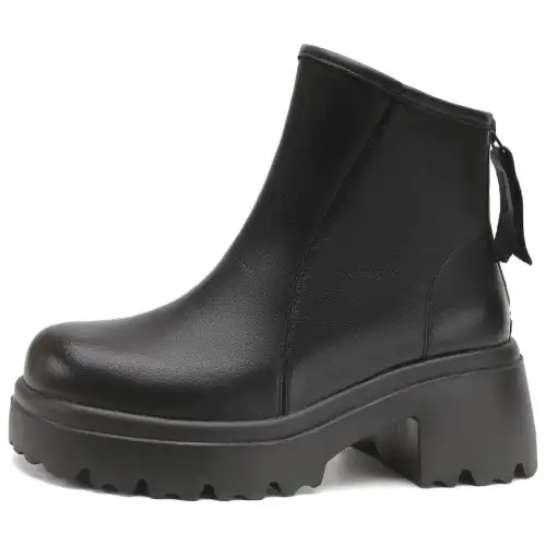 D FUSE SCANDINAVIA Cow Leather Ankle Boots 6.5cm Women's