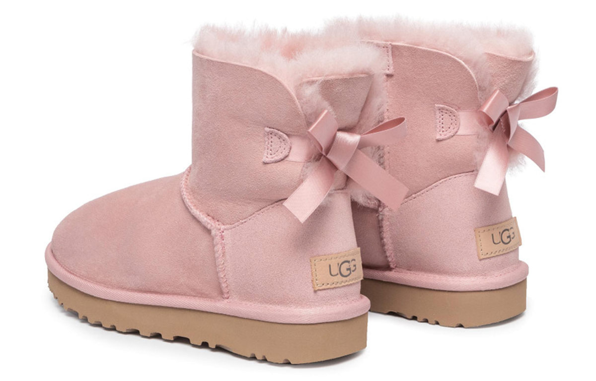 Женские сапоги UGG Mini Bailey Bow II (розовые) — фото 3