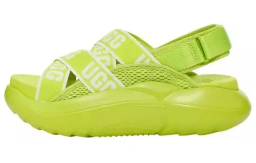 UGG LA Cloud Collection Leather Beach Sandals Women's Green