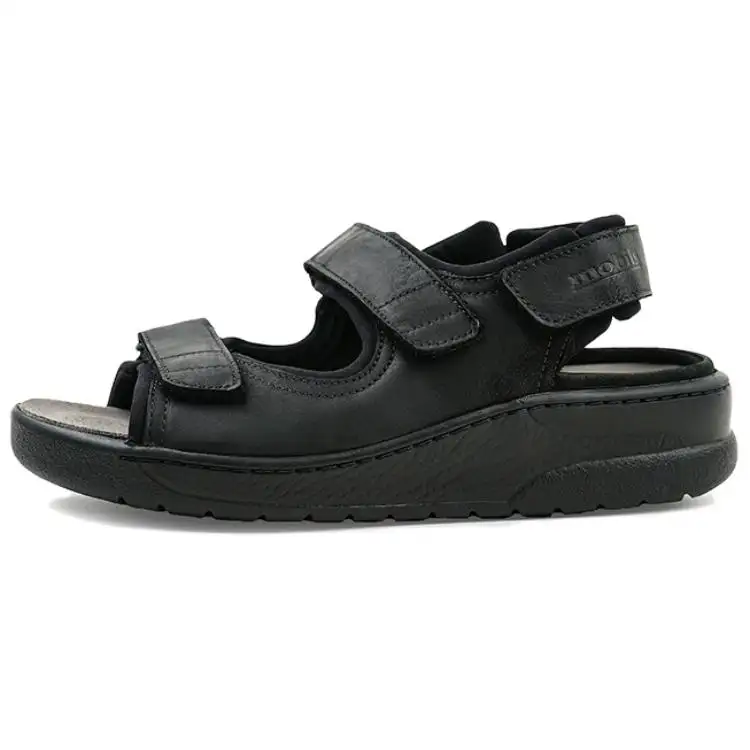 MEPHISTO Top Grain Cow Leather Versatile Beach Sandals Men's