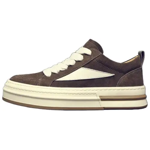 JANE HARLOW Cow Split Leather Low top Skateboard Shoes Men's Coffee