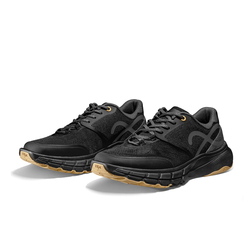 FAJO Cushioning Breathable Lightweight Reflective Anti Rollover Low top Running Shoes Unisex Black River Color
