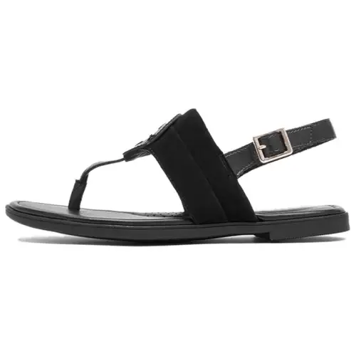 Clarks Leather One Strap Sandals 1CM Women's Black