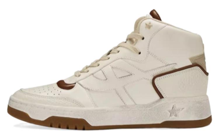 ASH Skateboard Shoes Women's High Top Beige Brown