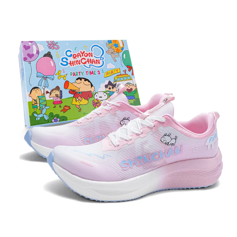 Crayon Shinchan Crayon Shin-Chan Red Carbon .01MAX Fashion Trend Sports Avant-garde 800M Physical Test Casual and Versatile Campus Playground Grip Comfortable Ultra-Light Treading Feeling Breathable Rebound Low-top Running Shoes Same Style for Men and Women