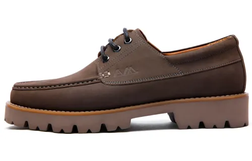 Anthony Miles Casual Leather Shoes Men's Low Top Khaki