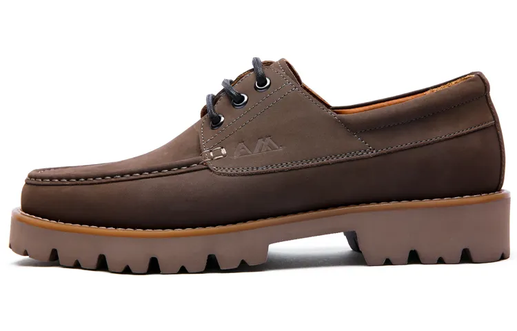 Anthony Miles Casual Leather Shoes Men's Low Top Khaki