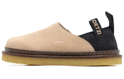OETZI Cow Split Leather Low top Skateboard Shoes Unisex Khaki