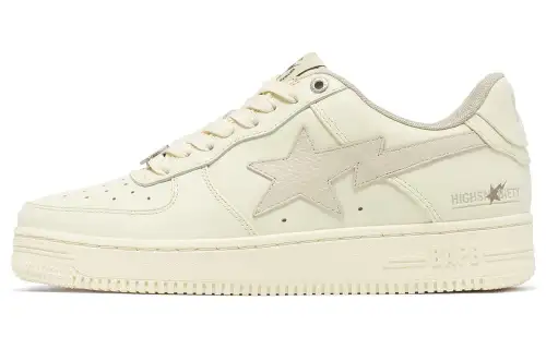 Highsnobiety x A BATHING APE BAPE STA Cow Leather Abrasion Resistant Low top Skateboard Shoes Men's Khaki