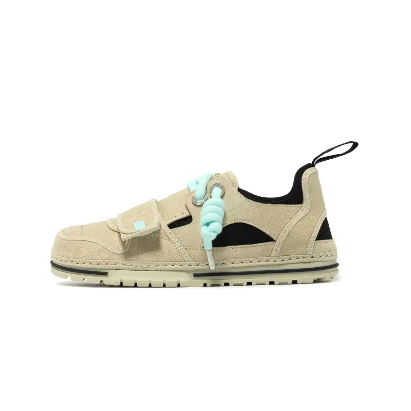 OETZI Ice Man Oz Fabric Stylish Skateboarding Shoes Unisex Light Beige