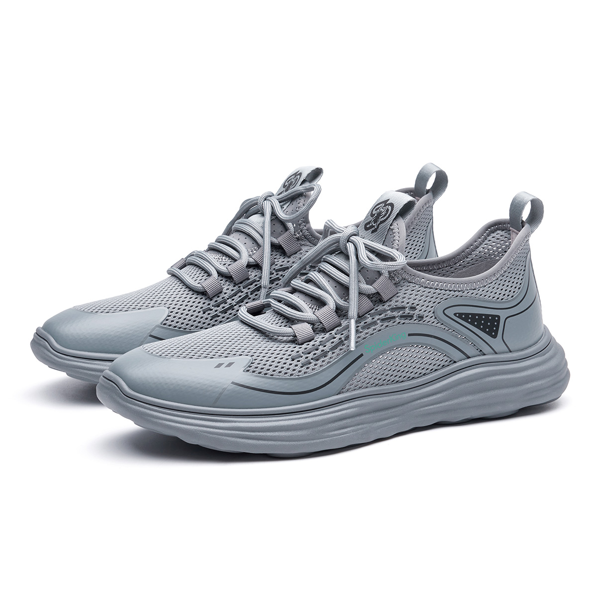 Spider King Fabric Cushioning, Wear Resistant Low top Running Shoes Men’s Gray