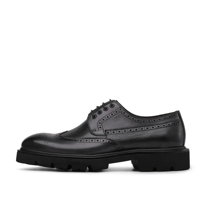 Chrisdien Deny Top Grain Cow Leather Dress Shoes Men's Black