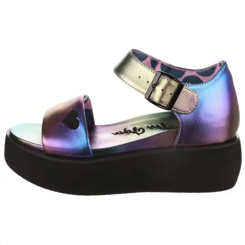 IRREGULAR CHOICE Pu One Strap Sandals 8cm Women's Pink/Multicolor