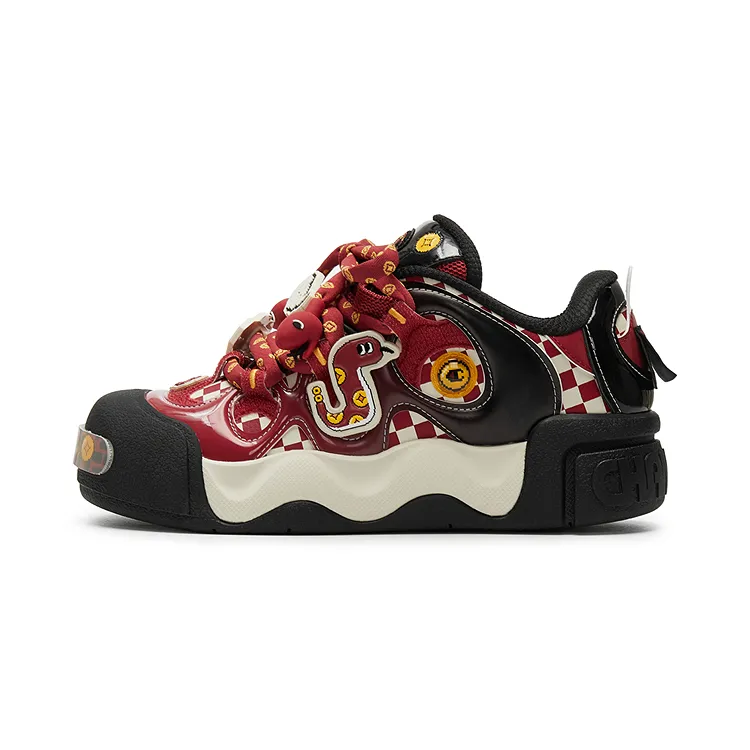 Champion Year Of The Snake Puffy Donut Low top Skateboard Shoes Women's Remnant Red/Black
