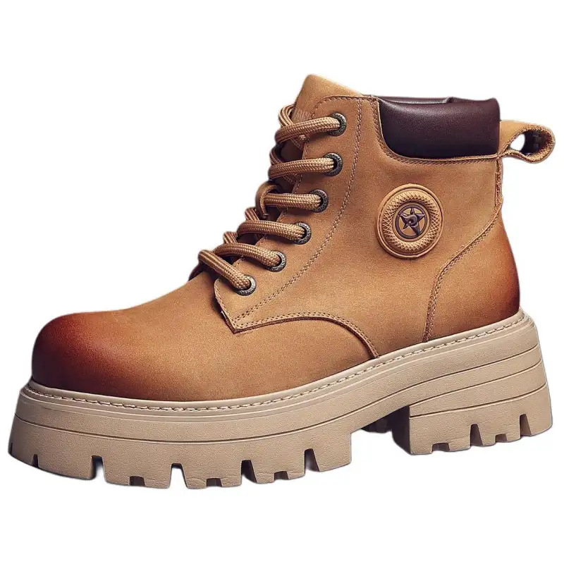 JANE HARLOW Short Combat Boots Men's Brown