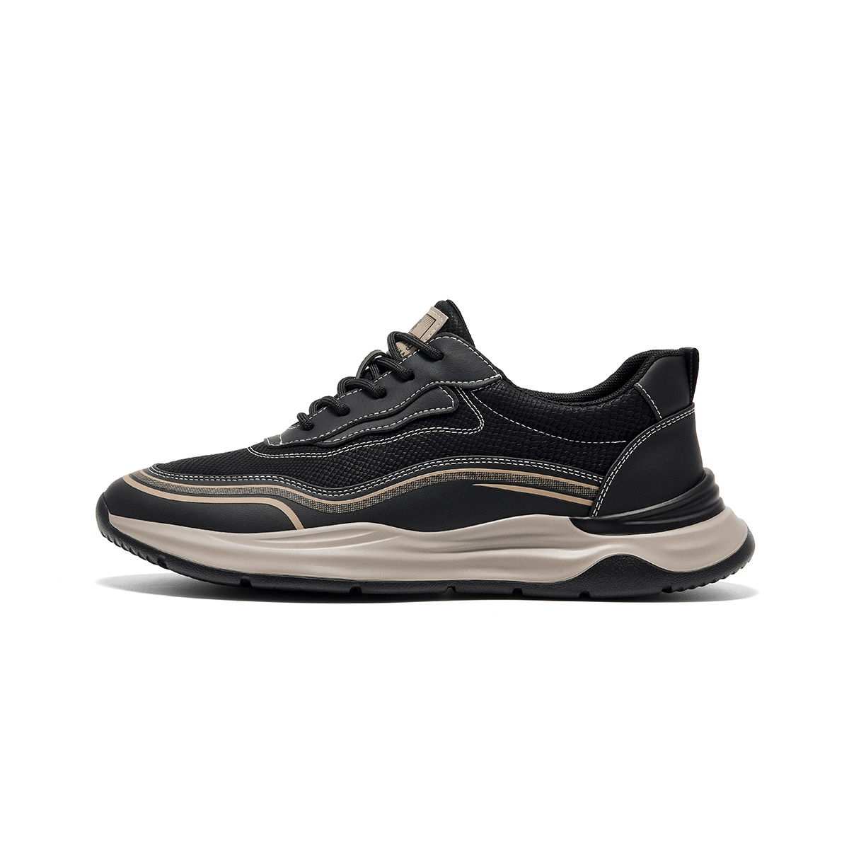 Spider King Synthetic Leather Low top Running Shoes Men’s Black