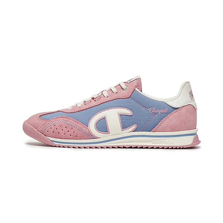 Champion Retro Sports Fujiya Runner Legend 70's Cow Leather Balance Low-top Casual Shoes Women's Rosewood/Timeless Blue