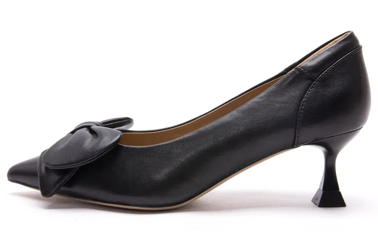 PACO GIL Sheepskin Slim Heel High Heels 5CM Women's Black