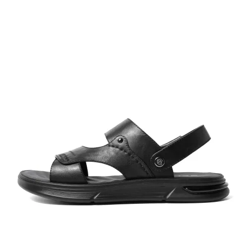 BELLE Leather Stylish Sandal Men's Black Brown