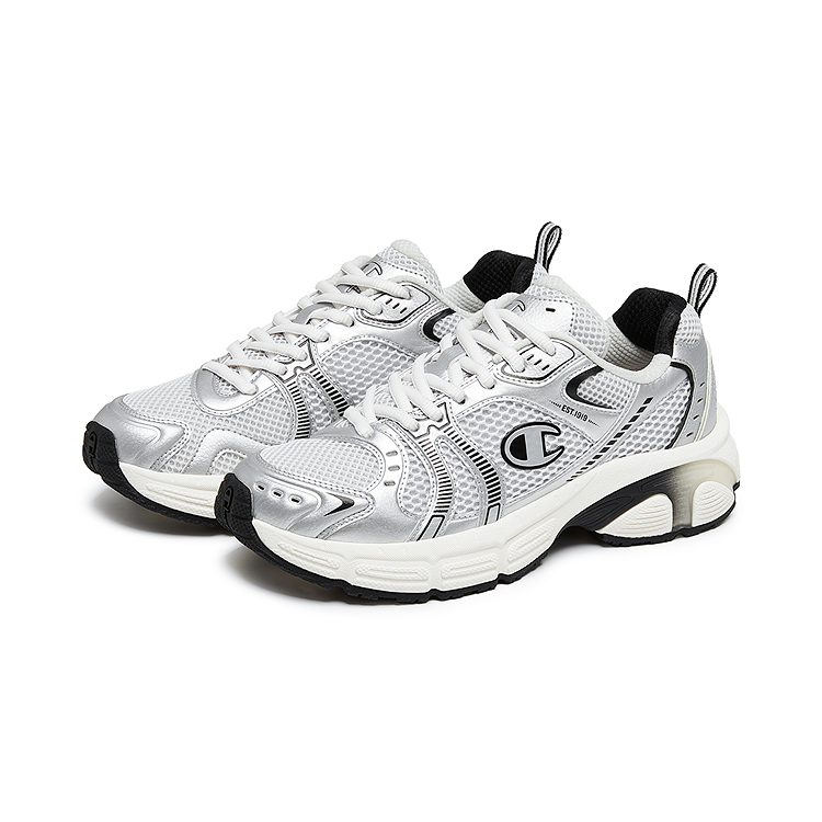 Champion Synthetic Leather, Textile Low top Running Shoes Women’s Silver White/Milk White