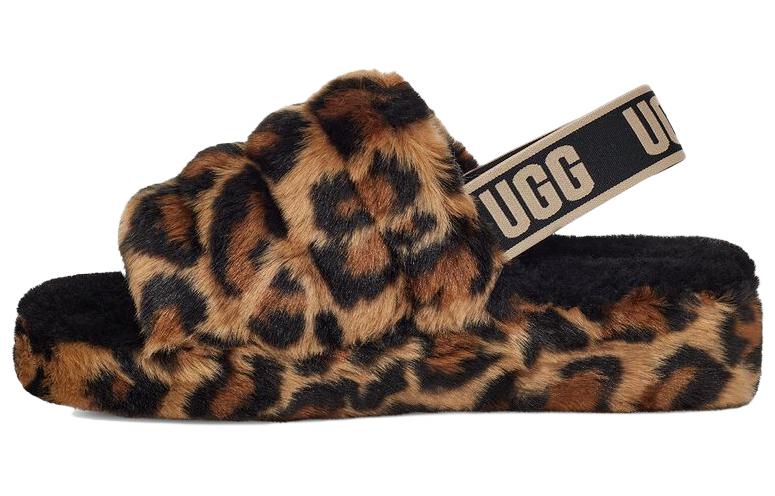 UGG FLUFF YEAH Shearling Stylish Sandal Women's Brown