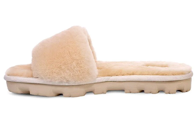 UGG Soft And Comfortable Fleece Lined Mules Slip Resistant Antibacterial Slide Slippers Women's Natural