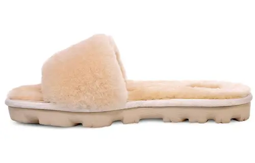 UGG Soft And Comfortable Fleece Lined Mules Slip Resistant Antibacterial Slide Slippers Women's Natural