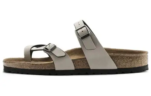 Birkenstock Leather Flip Flops Women's Gray