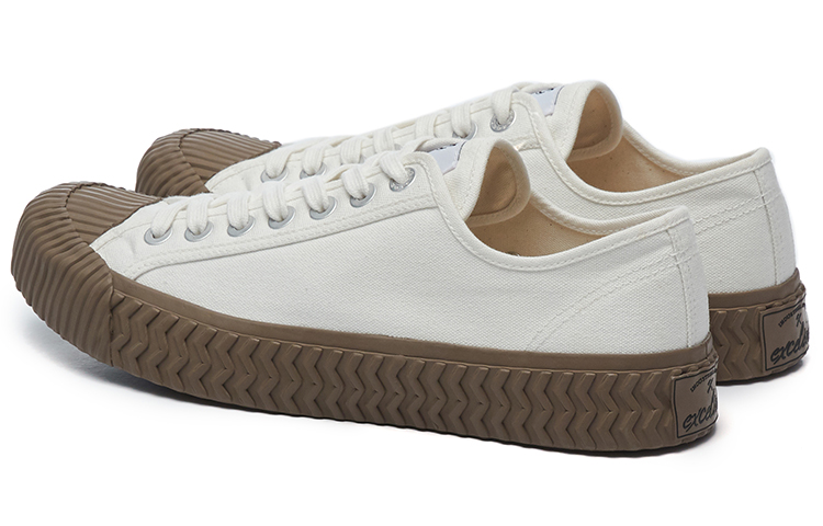 Excelsior Canvas Shoes Unisex Low Top Steam White/Coffee