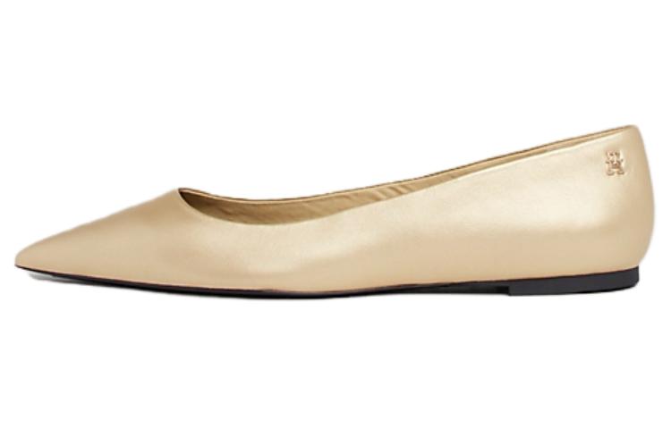 Tommy Hilfiger Leather Casual Shoes Women's Gold