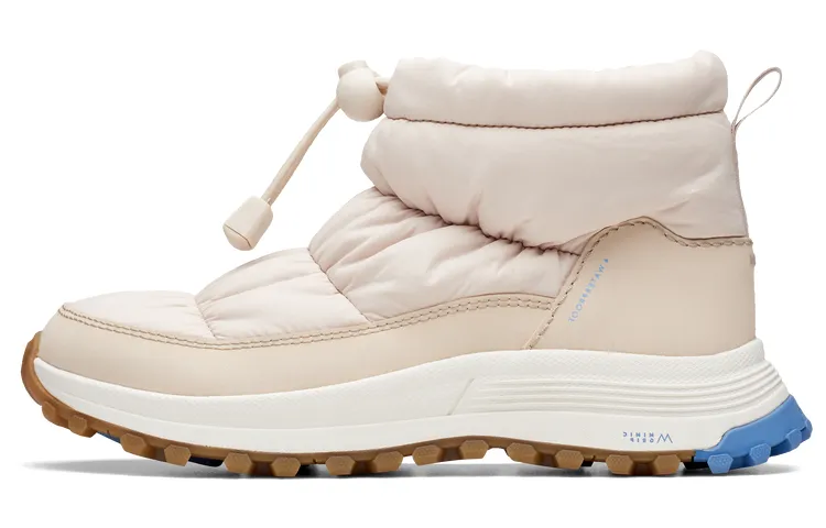 Clarks ATL Collection Fabric Abrasion Resistant Slip Resistant Thermal Short Mid Calf Snow Boots Women's White