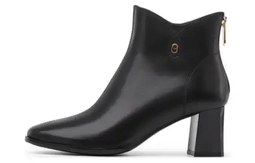 Chrisdien Deny Leather Ankle Boots 6CM Women's Black