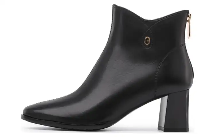 Chrisdien Deny Leather Ankle Boots 6CM Women's Black