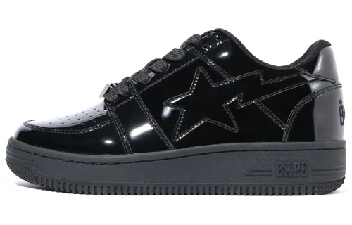 A BATHING APE Bape Sta Low Patent Leather 'Black'