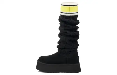 UGG Classic Sweater Letter Tall Boot Black Women's