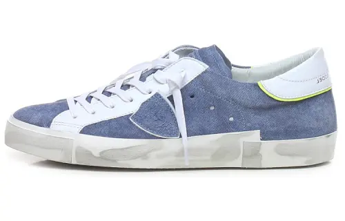 PHILIPPE MODEL Skateboard Shoes Men's Low Top Blue White