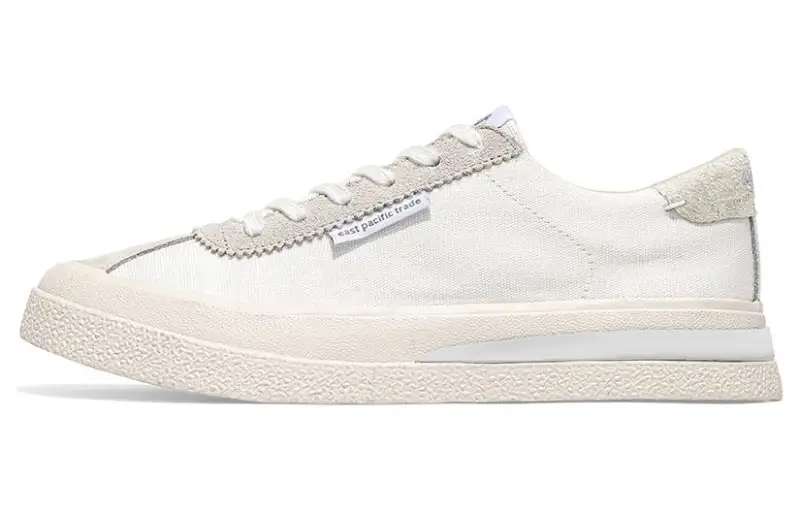 East Pacific Trade Comfortable Round Toe Low top Skateboard Shoes Unisex White