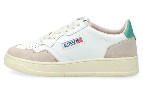 AUTRY Leather Stylish Skateboarding Shoes Women's White Green