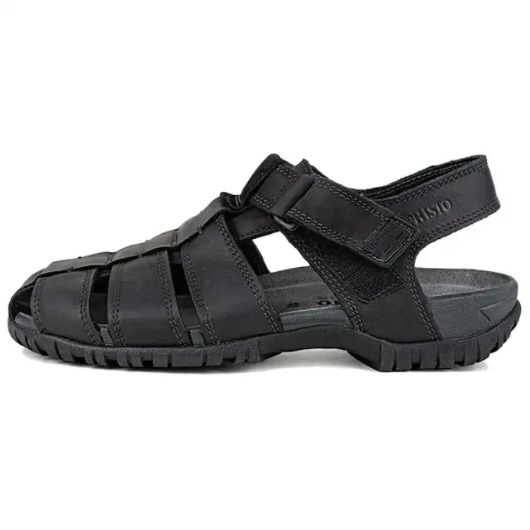 MEPHISTO Top Grain Cow Leather River Trekking Shoes Men's Black