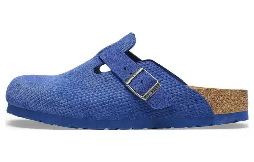 Birkenstock Corduroy Soft And Comfortable Closed Toe Slippers Unisex Blue Narrow